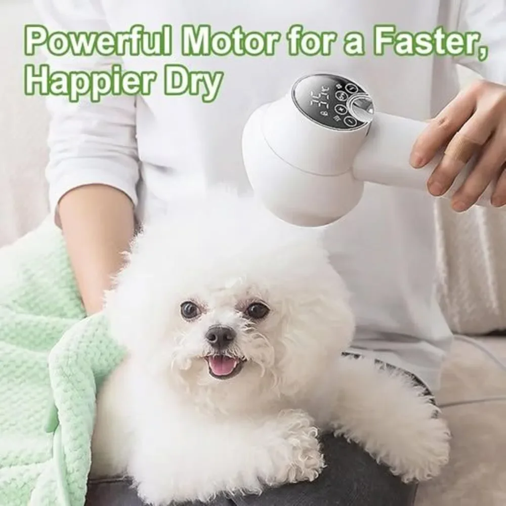3-in-1 Dog Grooming Dryer Brush Adjustable Temp & 4 Speeds